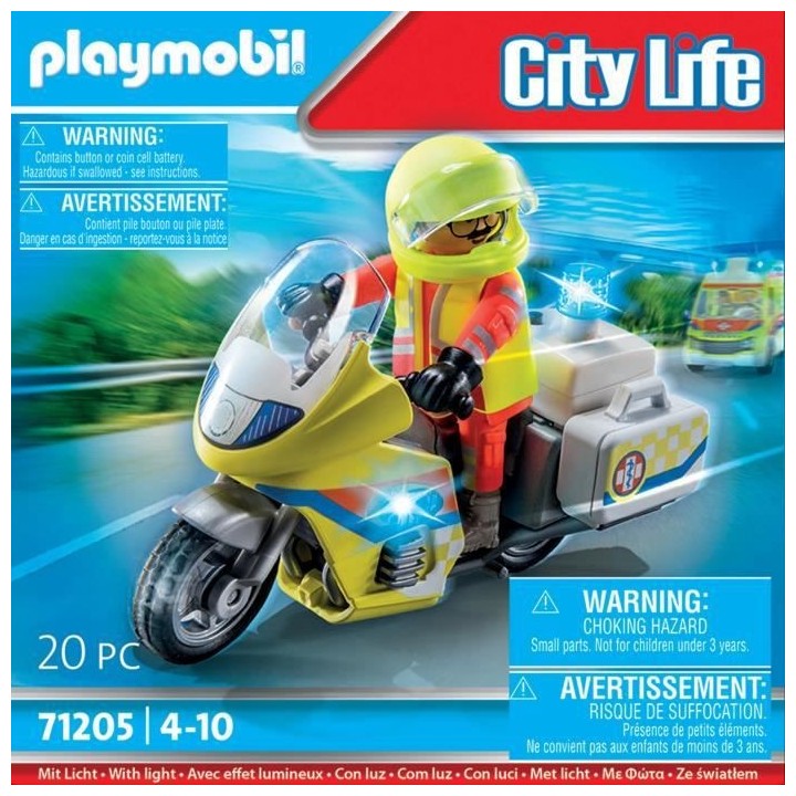 PLAYMOBIL - 71205 - City Action Les Secouristes - Urgentiste avec moto