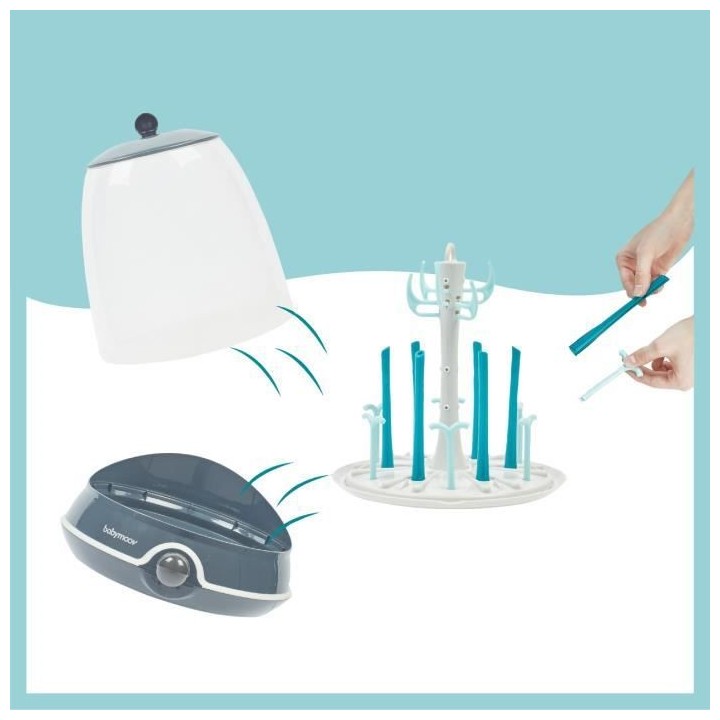 BABYMOOV Turbo Steam(+) - 2 en 1, Stérilisateur biberons vapeur et Eg