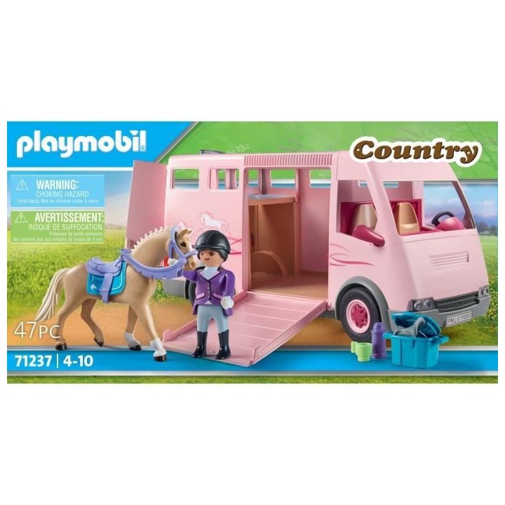 PLAYMOBIL - 71237 - Country - Van avec cheval