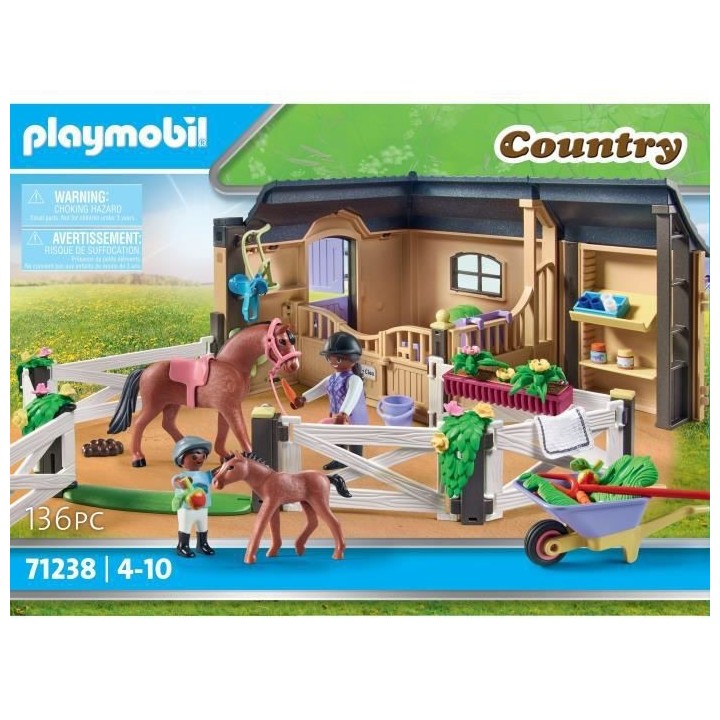 PLAYMOBIL - 71238 - Country - Etable et carriere pour chevaux