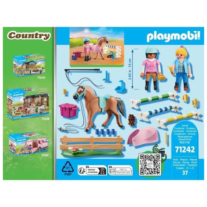 PLAYMOBIL - 71242 - Country - Cavaliere et cheval avec monitrice
