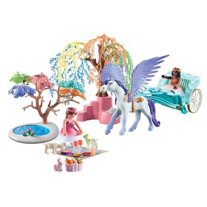 PLAYMOBIL - 71246 - Princesses - Caleche et cheval ailé