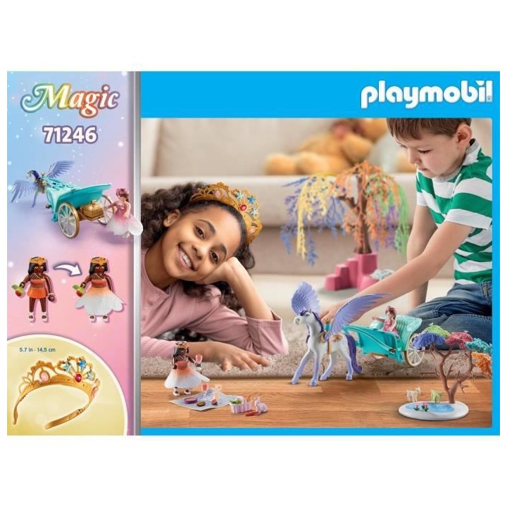 PLAYMOBIL - 71246 - Princesses - Caleche et cheval ailé