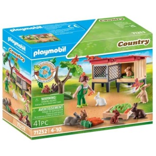 PLAYMOBIL - 71252 - Country La Ferme - Enfant avec enclos et lapins