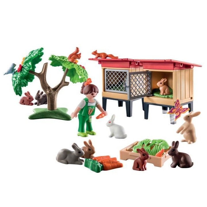 PLAYMOBIL - 71252 - Country La Ferme - Enfant avec enclos et lapins