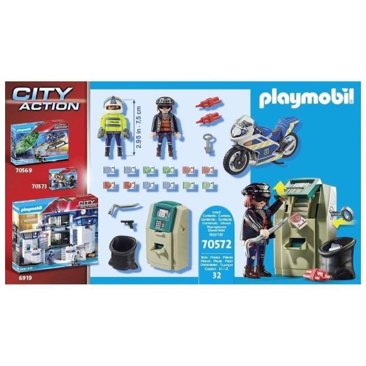 PLAYMOBIL - 70572 - City Action - Policier avec moto et voleur