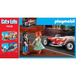 PLAYMOBIL - 71078 - City Life - Voiture vintage avec couple - Classic Car 50's