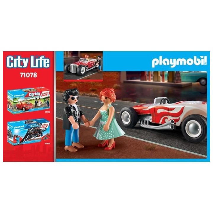 PLAYMOBIL - 71078 - City Life - Voiture vintage avec couple - Classic