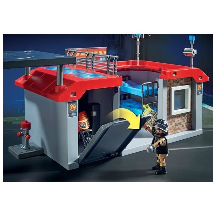 PLAYMOBIL - 71193 - City Action - Caserne de pompiers transportable