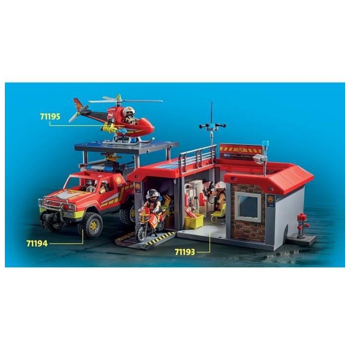 PLAYMOBIL - 71193 - City Action - Caserne de pompiers transportable