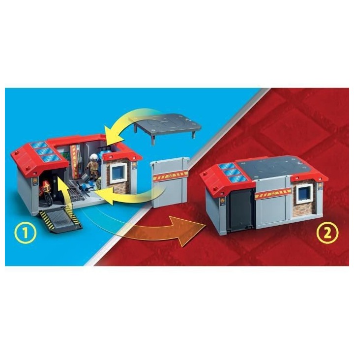 PLAYMOBIL - 71193 - City Action - Caserne de pompiers transportable