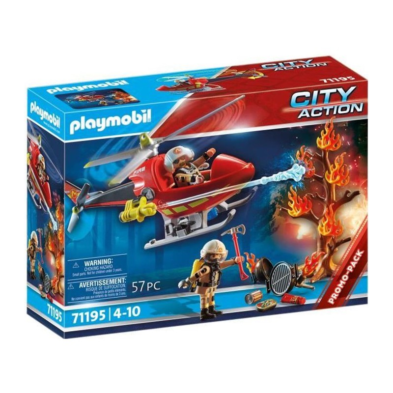 PLAYMOBIL - 71195 - City Action - Hélicoptere bombardier des pompiers