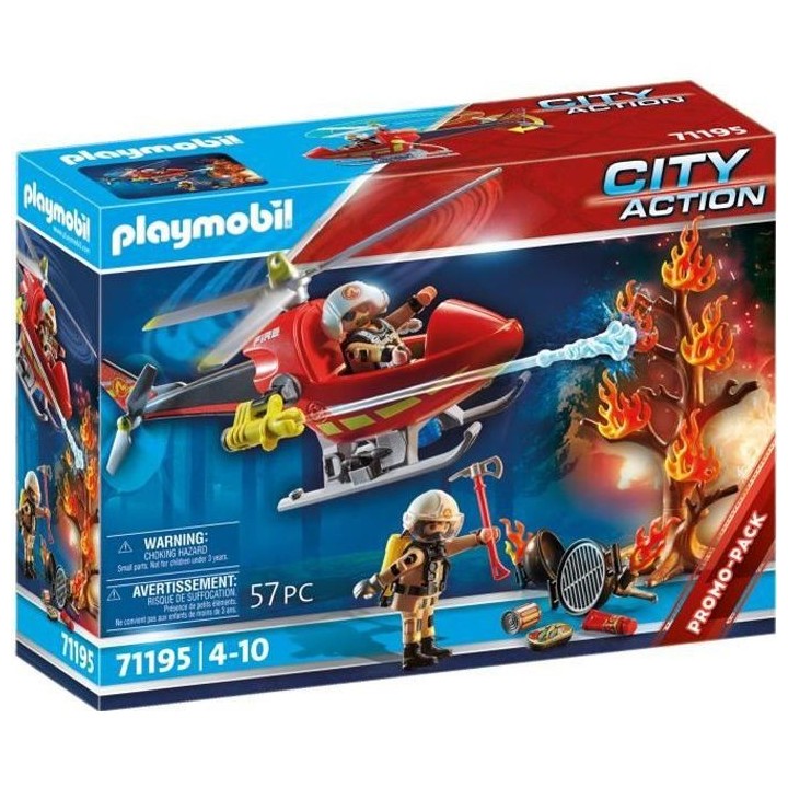 PLAYMOBIL - 71195 - City Action - Hélicoptere bombardier des pompiers