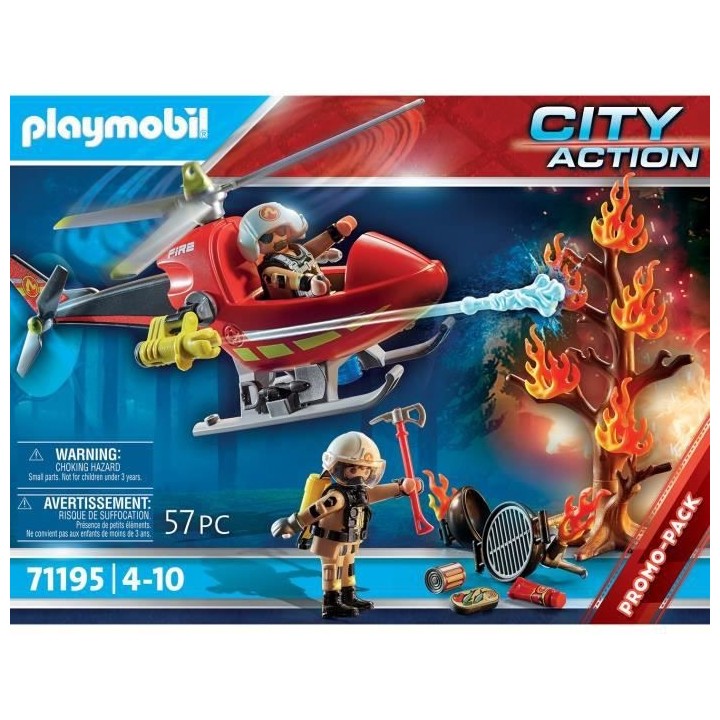 PLAYMOBIL - 71195 - City Action - Hélicoptere bombardier des pompiers