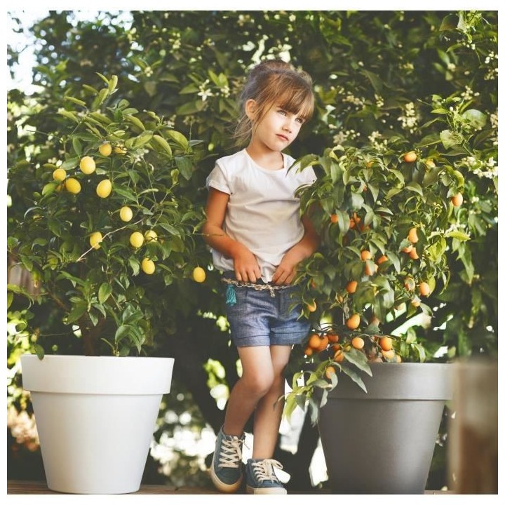 PLASTIKEN Pot a fleurs 48 Cm Collection TES- Taupe