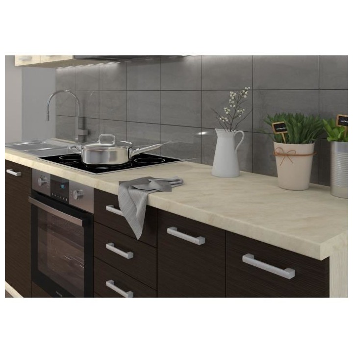 CHAMONIX Plan de travail Stratifié - L 180 cm - Ep 28 mm - Beige mat