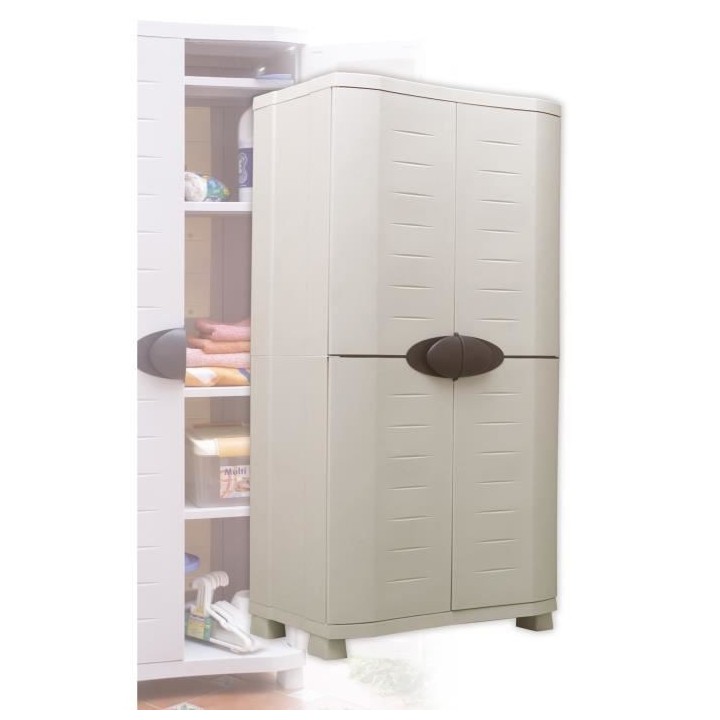 SPACESAVER 90 PLASTIKEN Armoire haute 2 portes avec étageres - l 90 x