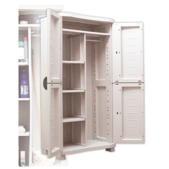 SPACESAVER 90 PLASTIKEN Armoire haute 2 portes avec étageres et pende
