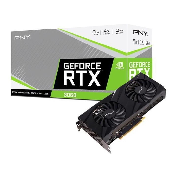 Carte graphique interne - PNY - GEFORCE RTX 3060 - 8GB - VERTO Dual Fa