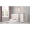 Polini - lit combine evolutif teddy blanc/gris de 60x120 cm a 90x190cm - Tiroir, sommier, barriere de lit et tablette inclus