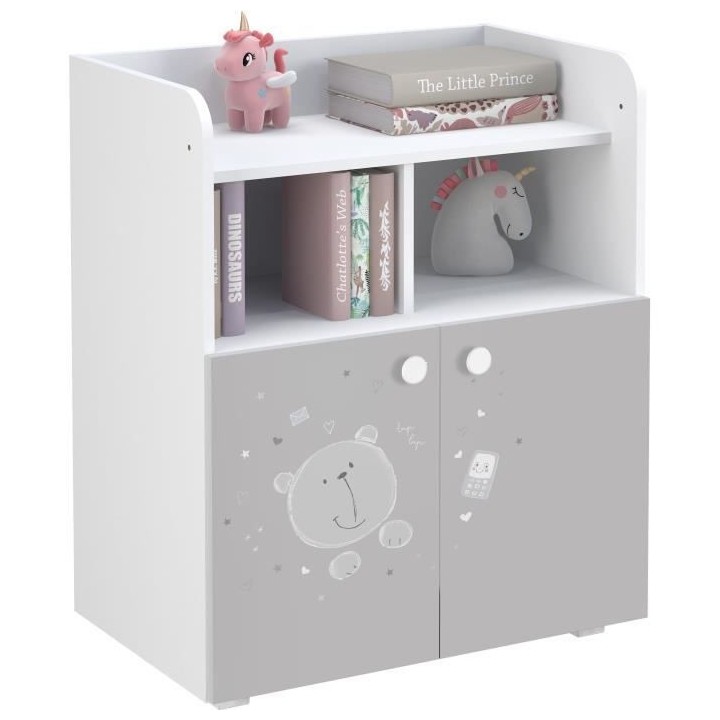 POLINI KIDS OURSON TEDDY Commode a langer POLSKA 2 portes avec plan ra