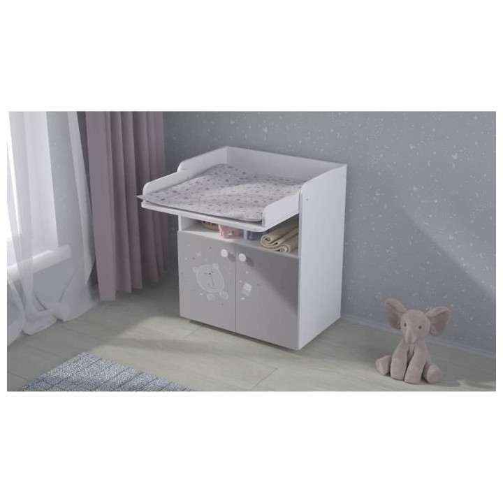 POLINI KIDS OURSON TEDDY Commode a langer POLSKA 2 portes avec plan ra