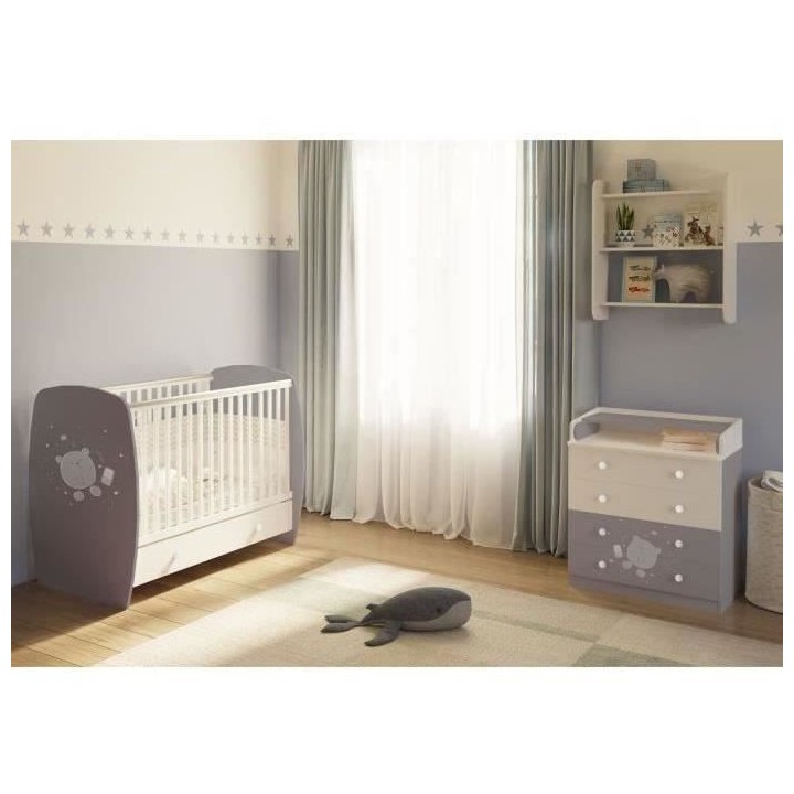 POLINI KIDS OURSON TEDDY Commode a langer VOLGA 4 tiroirs avec plan a