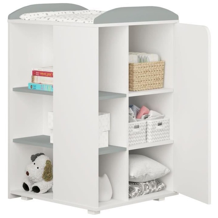 Polini - AMIS ZEN lit combiné évolutif amis blanc/gris de 60x120 cm