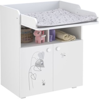 POLINI KIDS AMIS ZEN Commode a langer POLSKA 2 portes avec plan rabatt