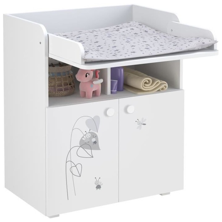 POLINI KIDS AMIS ZEN Commode a langer POLSKA 2 portes avec plan rabatt