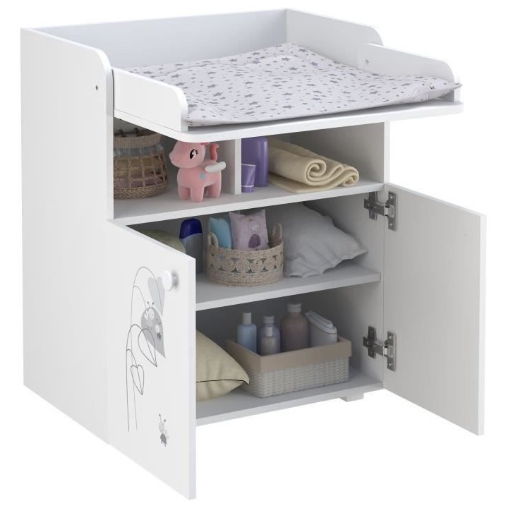 POLINI KIDS AMIS ZEN Commode a langer POLSKA 2 portes avec plan rabatt