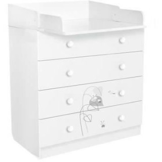 POLINI KIDS AMIS ZEN Commode a langer VOLGA 4 tiroirs avec plan a lang