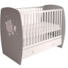 POLINI KIDS OURSON TEDDY Lit NEVA 120*60 avec tiroir blanc/gris