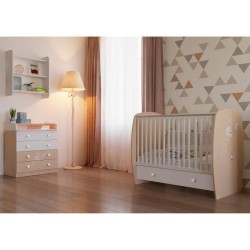 POLINI KIDS AMIS ZEN Lit NEVA 120*60 avec tiroir blanc/naturel