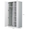 POLINI KIDS OURSON TEDDY Armoire NINA 2 portes avec penderie blanc/gris - Hauteur 190 cm