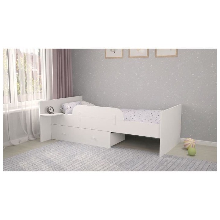 Polini - lit combiné évolutif Ameli blanc/naturel de 60x120 cm a 90x