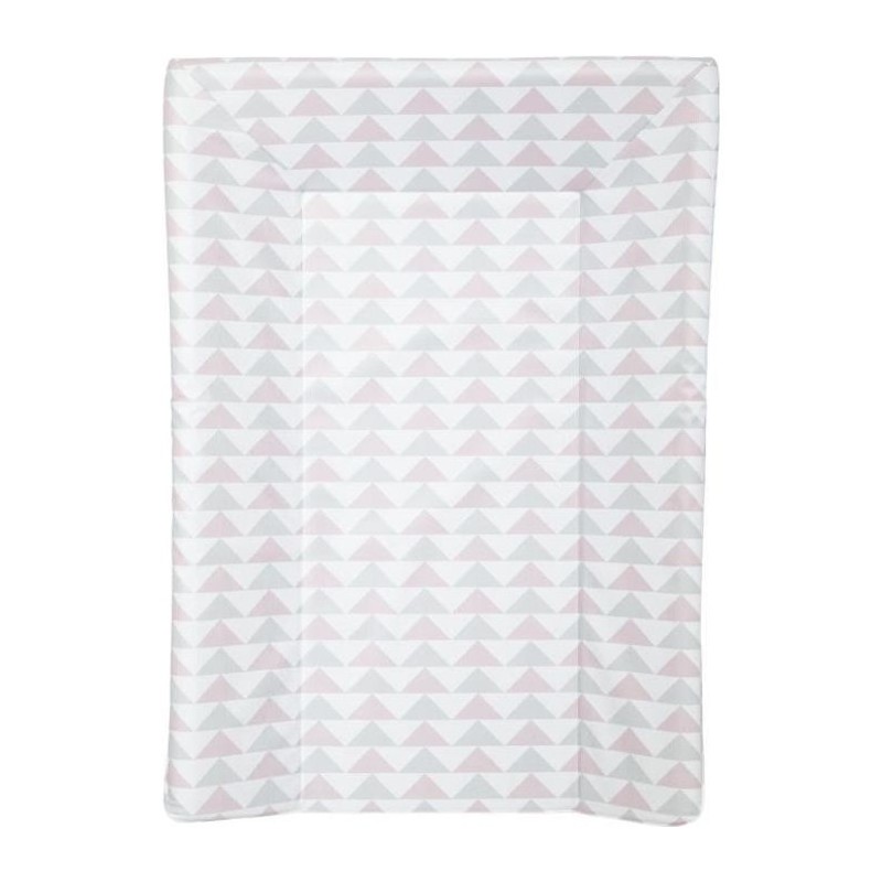 BABYCALIN Matelas a langer Luxe - Motifs géométriques - Rose et gris - 50 x 70 cm