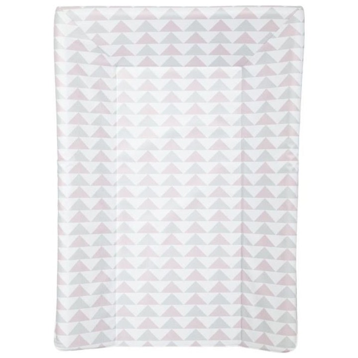 BABYCALIN Matelas a langer Luxe - Motifs géométriques - Rose et gris