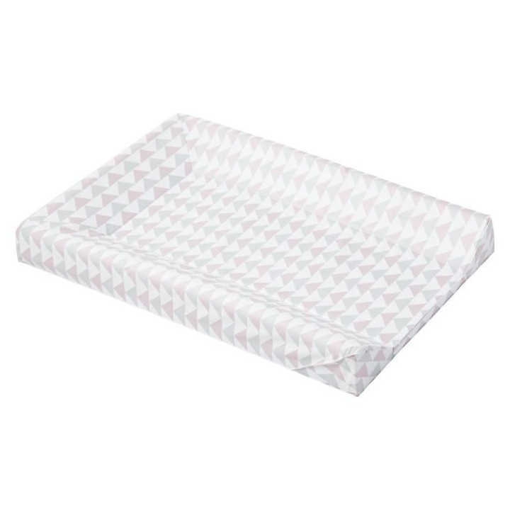 BABYCALIN Matelas a langer Luxe - Motifs géométriques - Rose et gris