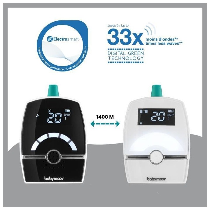 Babymoov Babyphone audio pour bébé Premium Care 1400 m