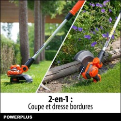 Powerplus Dual Power Coupe-Bordure Batterie POWDPG7541 - 20 V, 250 mm Ø, sans Batterie ni Chargeur, Coupe-Herbe & Coupe-Bordure