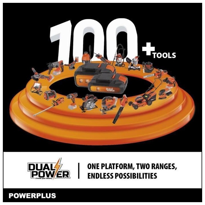 Dual Power Taille-Haie Batterie POWDPG7531 - 20 V, sans Batterie ni Ch