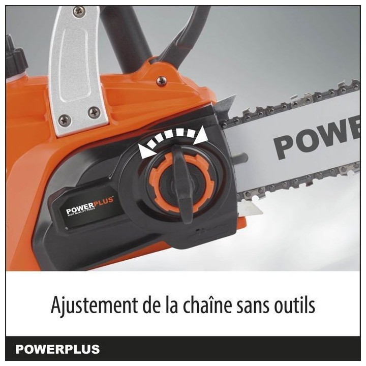 Powerplus Dual Power Tronçonneuse a Batterie POWDPG7570 - 20 V, Guide