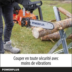 Powerplus Dual Power Tronçonneuse a Batterie POWDPG7570 - 20 V, Guide de 300 mm, sans Batterie ni Chargeur