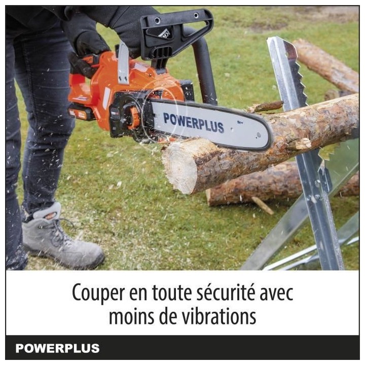 Powerplus Dual Power Tronçonneuse a Batterie POWDPG7570 - 20 V, Guide