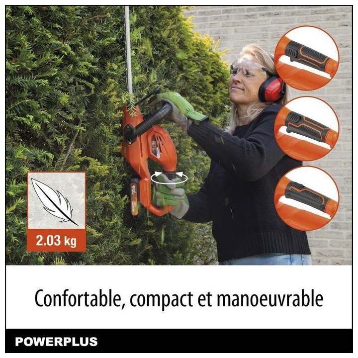 Dual Power Taille-Haie Batterie POWDPG75320 - 20 V, Batterie et Charge