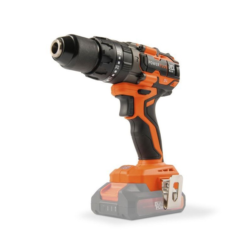 Perceuse visseuse a percussion sans fil 20V 65Nm BRUSHLESS - DUAL POWER POWDP15220 - Livrée sans batterie ni chargeur