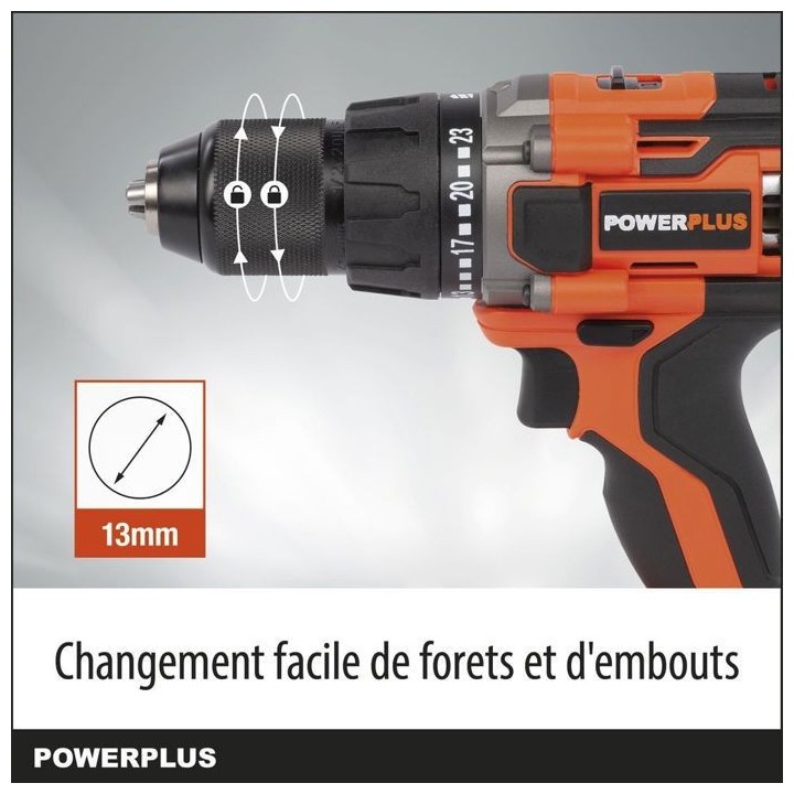 Perceuse visseuse sans fil 20V 50Nm - DUAL POWER POWDP15100 - Livrée