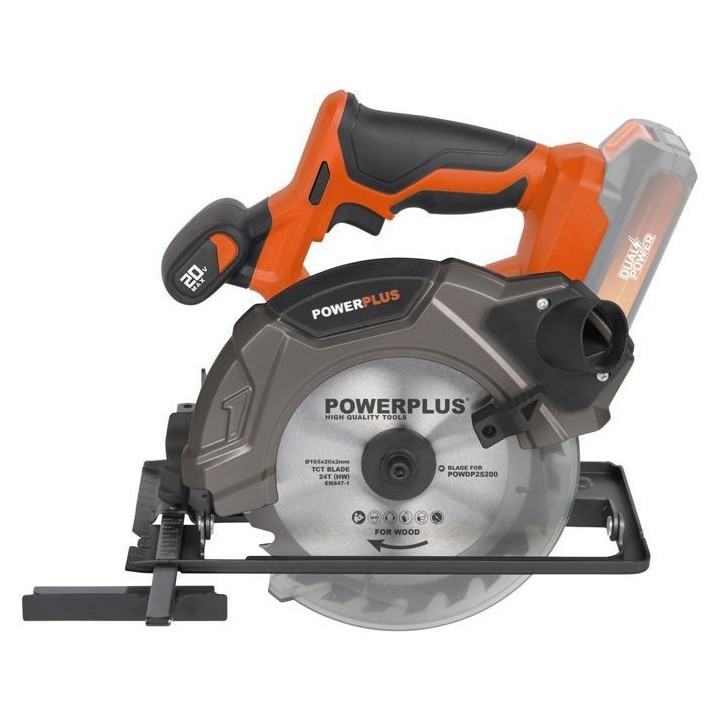 Scie circulaire sans fil 20V 165mm + 1x lame 24D - DUAL POWER POWDP252