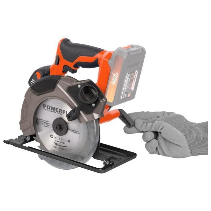 Scie circulaire sans fil 20V 165mm + 1x lame 24D - DUAL POWER POWDP252